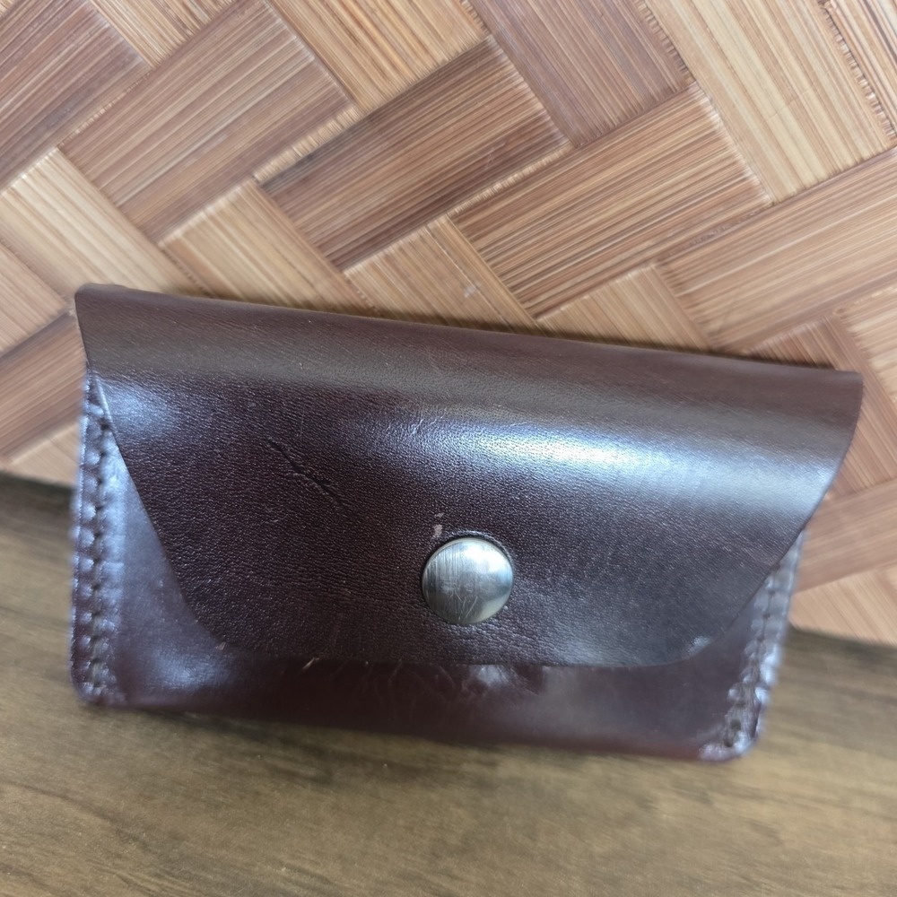 Graf & Lantz Wallet Brown Leather Small Mini Pouch 4.25" x 2.5" Coin‎ Purse